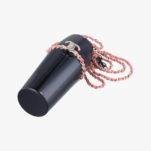 Pre-owned Chanel Coco Mark Lucite Lipstick Case On Chain Black plastic  shoulderbag | stylenewstar