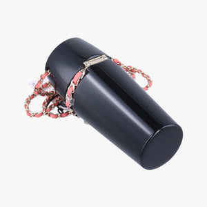 Pre-owned Chanel Coco Mark Lucite Lipstick Case On Chain Black plastic  shoulderbag | stylenewstar