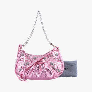 Pre-owned Balenciaga Le Cagole mini Rose lambskin  shoulderbag | stylenewstar