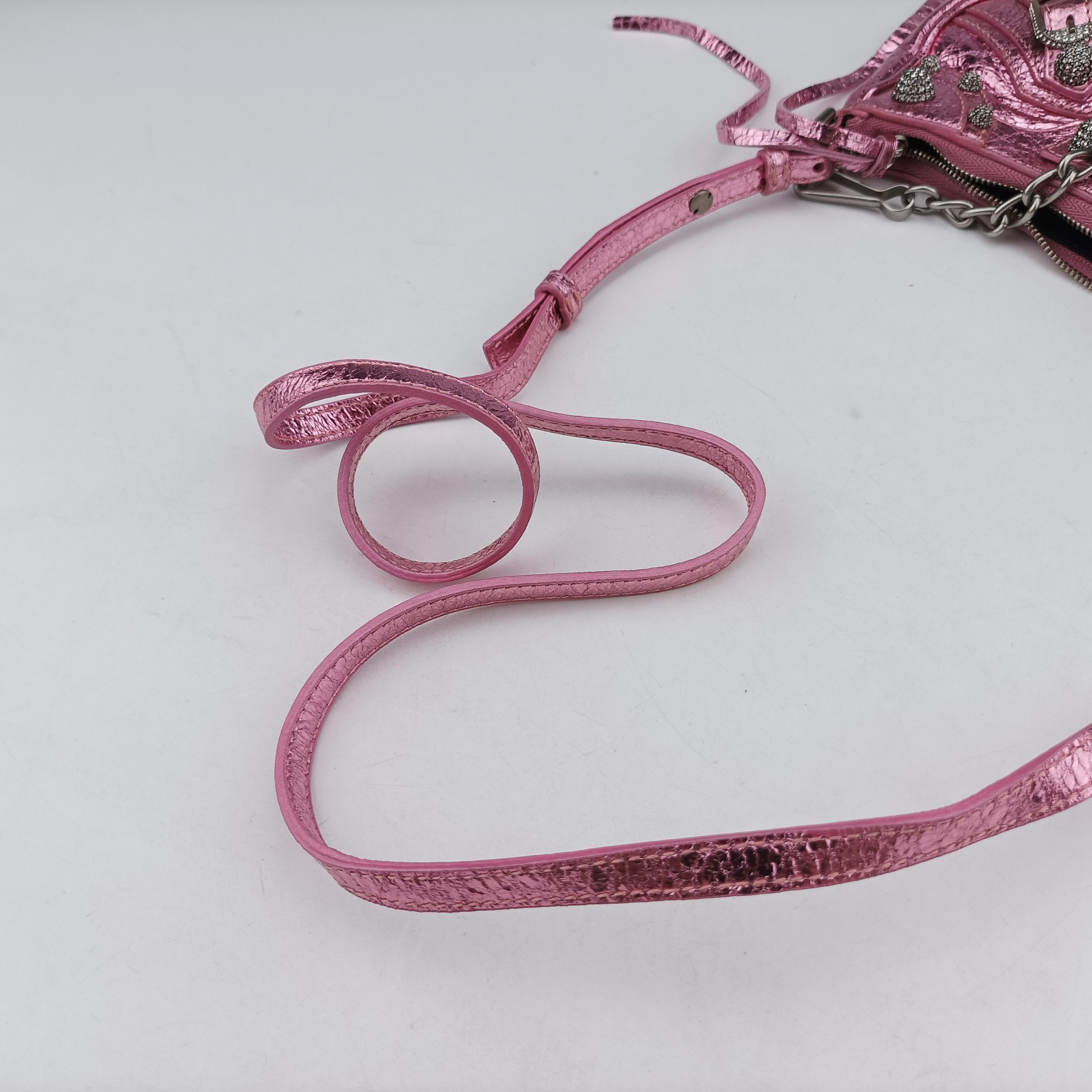 Pre-owned Balenciaga Le Cagole mini Rose lambskin  shoulderbag | stylenewstar