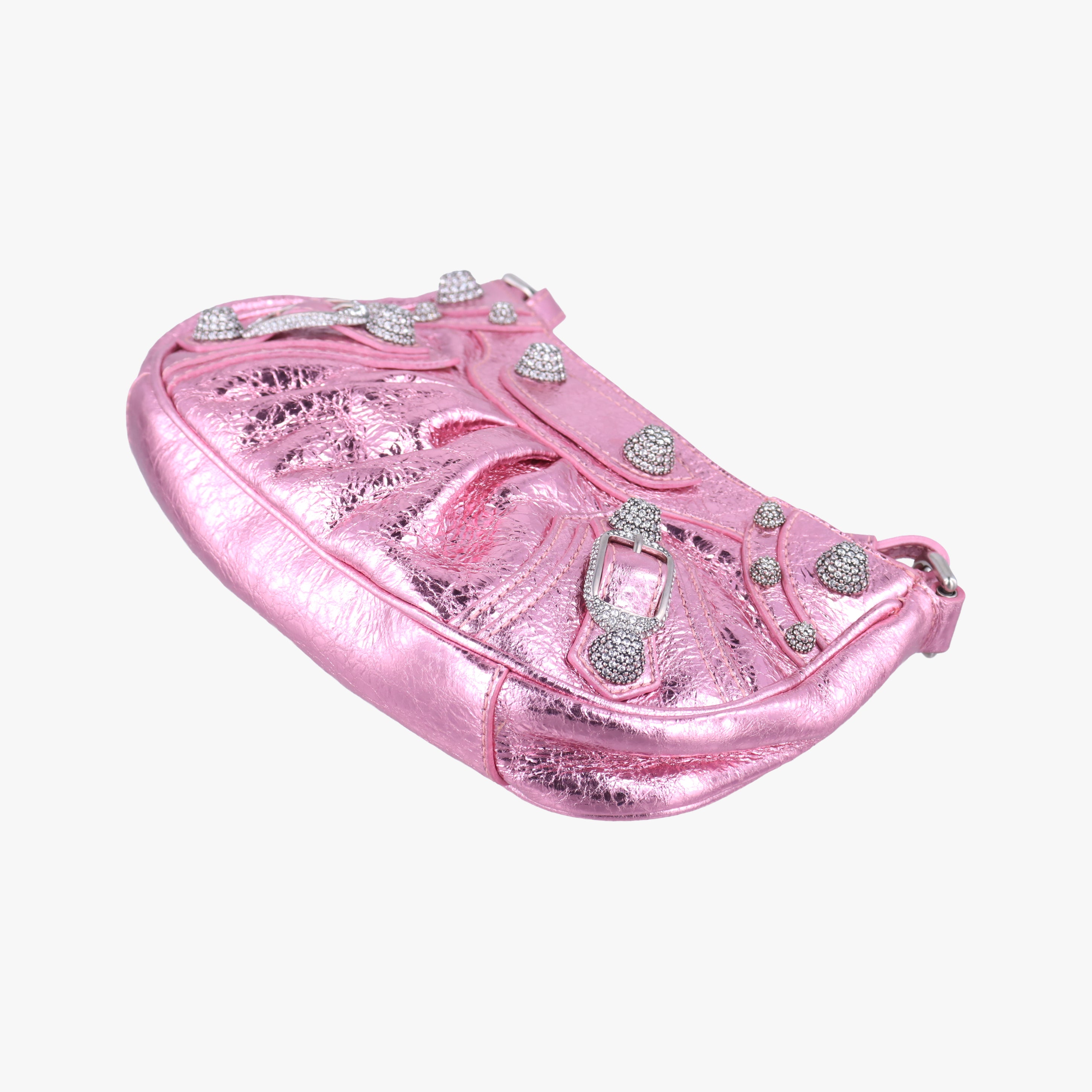 Pre-owned Balenciaga Le Cagole mini Rose lambskin  shoulderbag | stylenewstar