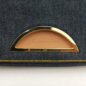 Pre-owned Christian Dior Marispearl Navy denim  shoulderbag | stylenewstar