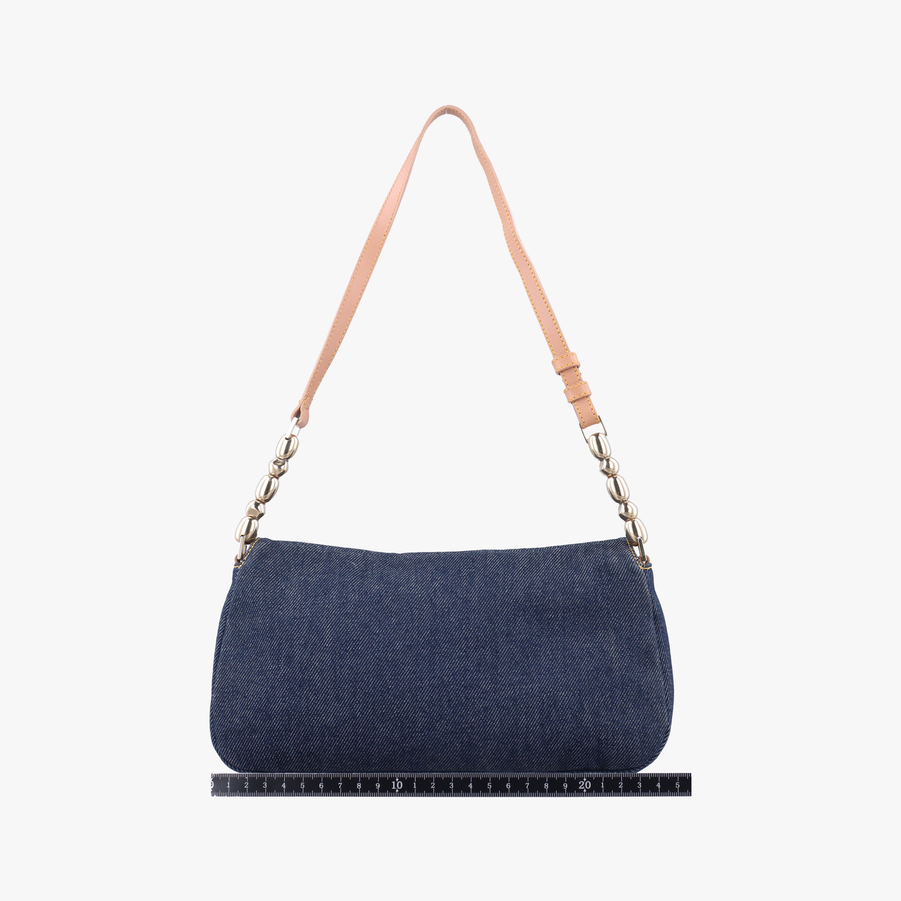 Pre-owned Christian Dior Marispearl Navy denim  shoulderbag | stylenewstar
