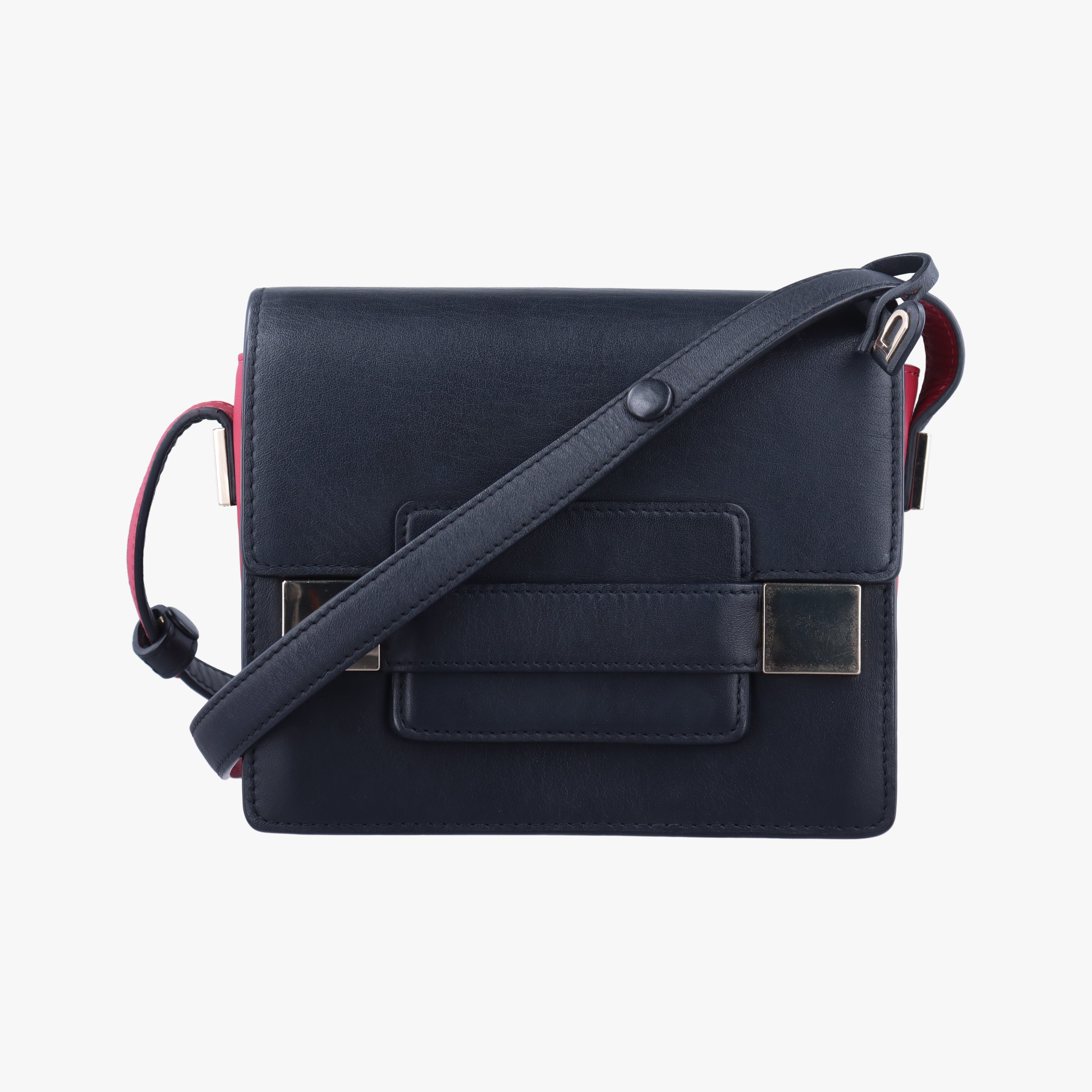 Pre-owned Delvaux Madame Black×Pink Leather  shoulderbag | stylenewstar