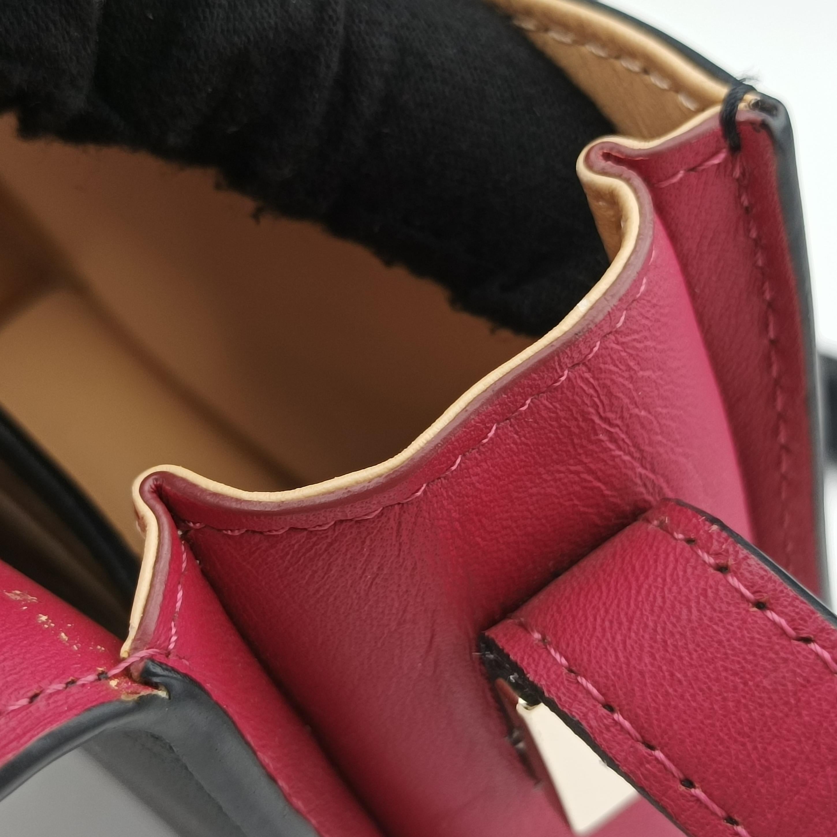 Pre-owned Delvaux Madame Black×Pink Leather  shoulderbag | stylenewstar