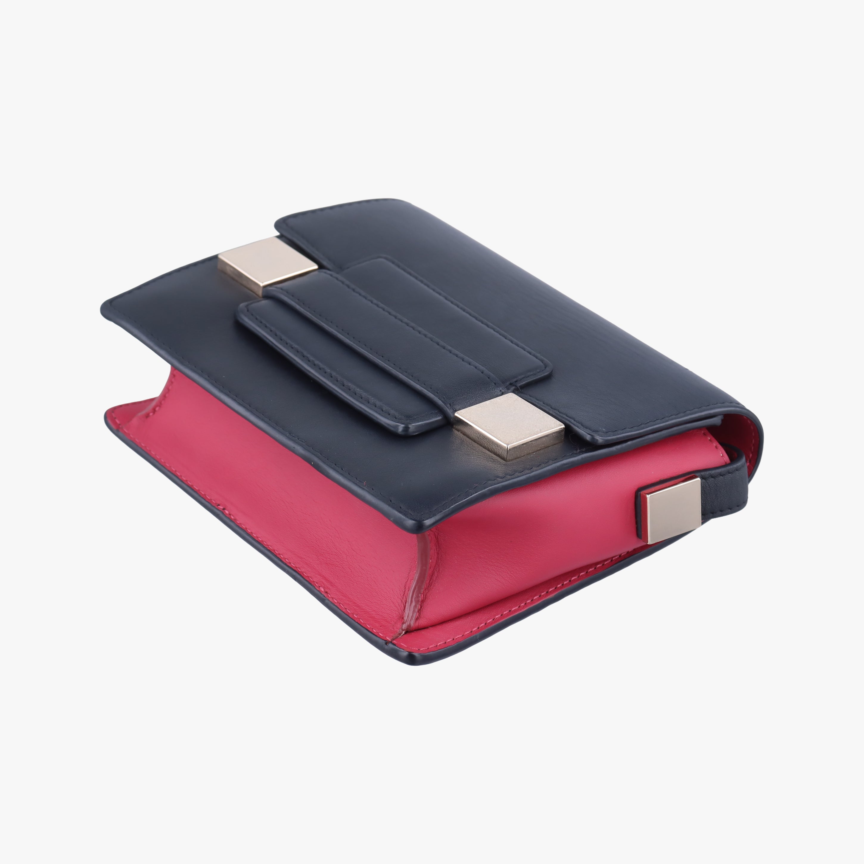 Pre-owned Delvaux Madame Black×Pink Leather  shoulderbag | stylenewstar