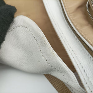 Pre-owned Prada Tessuto Beige×White nylon×leather  shoulderbag | stylenewstar