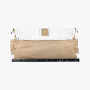 Pre-owned Prada Tessuto Beige×White nylon×leather  shoulderbag | stylenewstar
