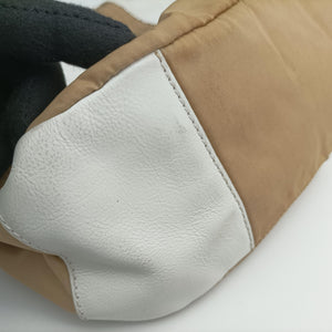 Pre-owned Prada Tessuto Beige×White nylon×leather  shoulderbag | stylenewstar