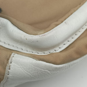 Pre-owned Prada Tessuto Beige×White nylon×leather  shoulderbag | stylenewstar