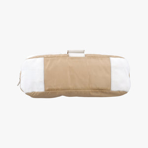 Pre-owned Prada Tessuto Beige×White nylon×leather  shoulderbag | stylenewstar