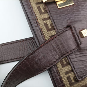 Vintage Fendi Zucchino Brown canvas 8BH181 shoulderbag | stylenewstar