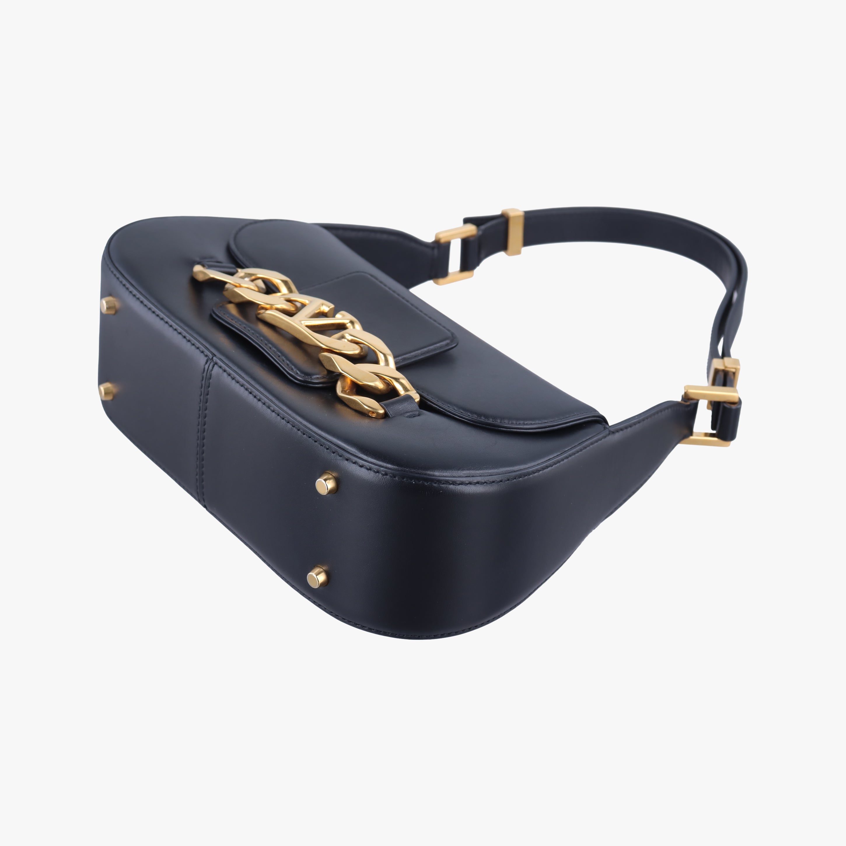 Secondhand Valentino VLogo Black Leather  shoulderbag | stylenewstar