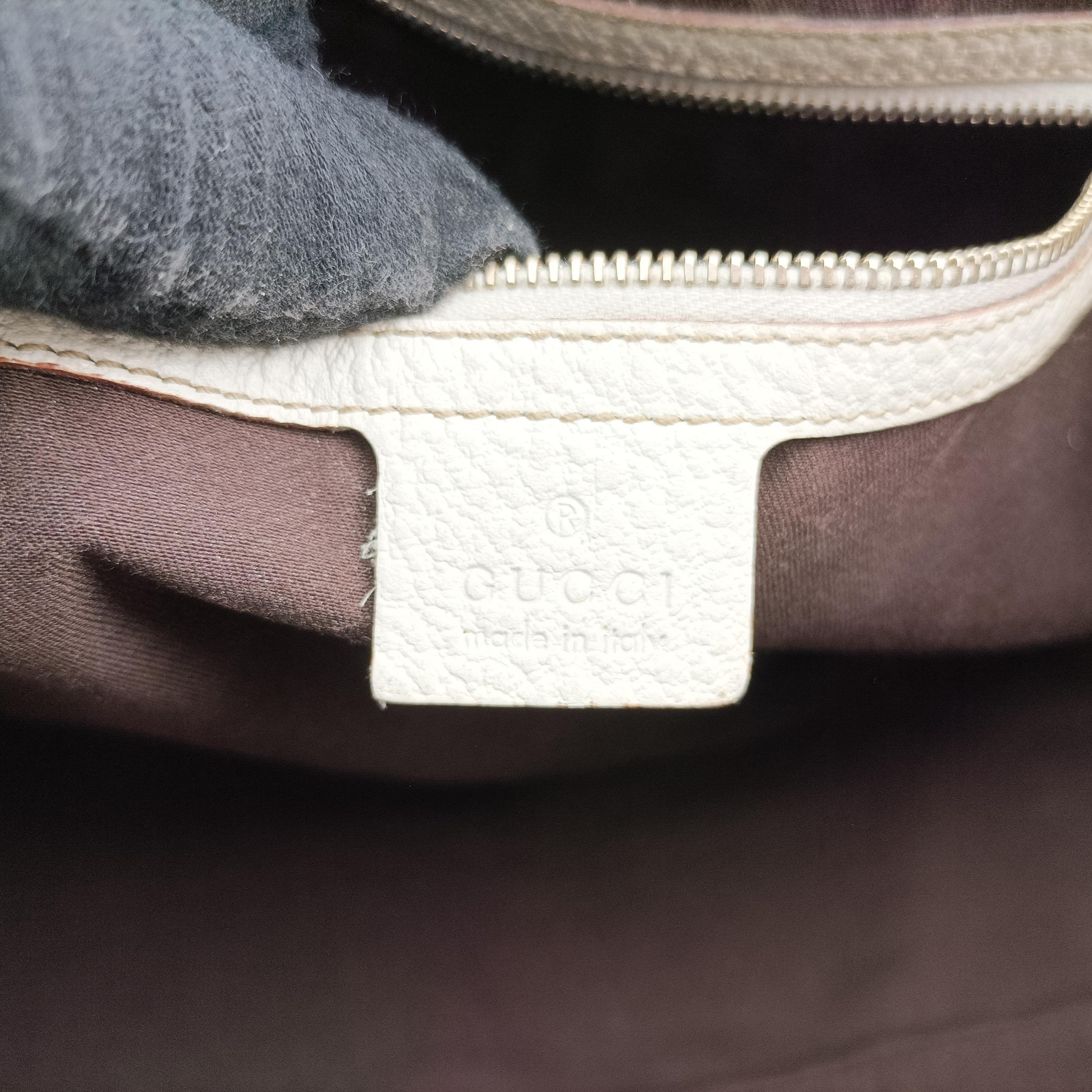 Pre-owned Gucci Horsebit Medium Hasler White Leather 137385 handbag | stylenewstar