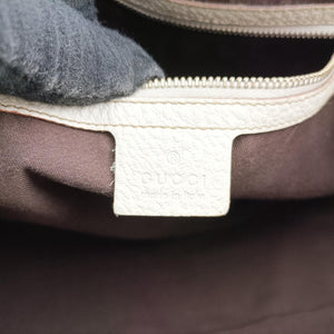 Pre-owned Gucci Horsebit Medium Hasler White Leather 137385 handbag | stylenewstar