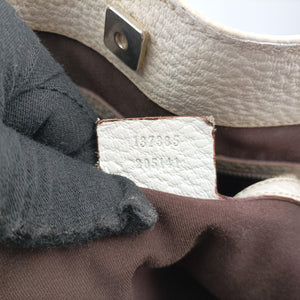 Pre-owned Gucci Horsebit Medium Hasler White Leather 137385 handbag | stylenewstar