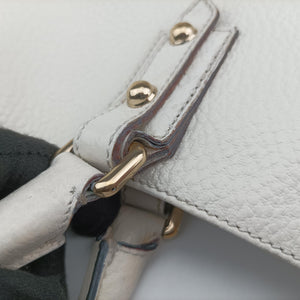 Pre-owned Gucci Horsebit Medium Hasler White Leather 137385 handbag | stylenewstar