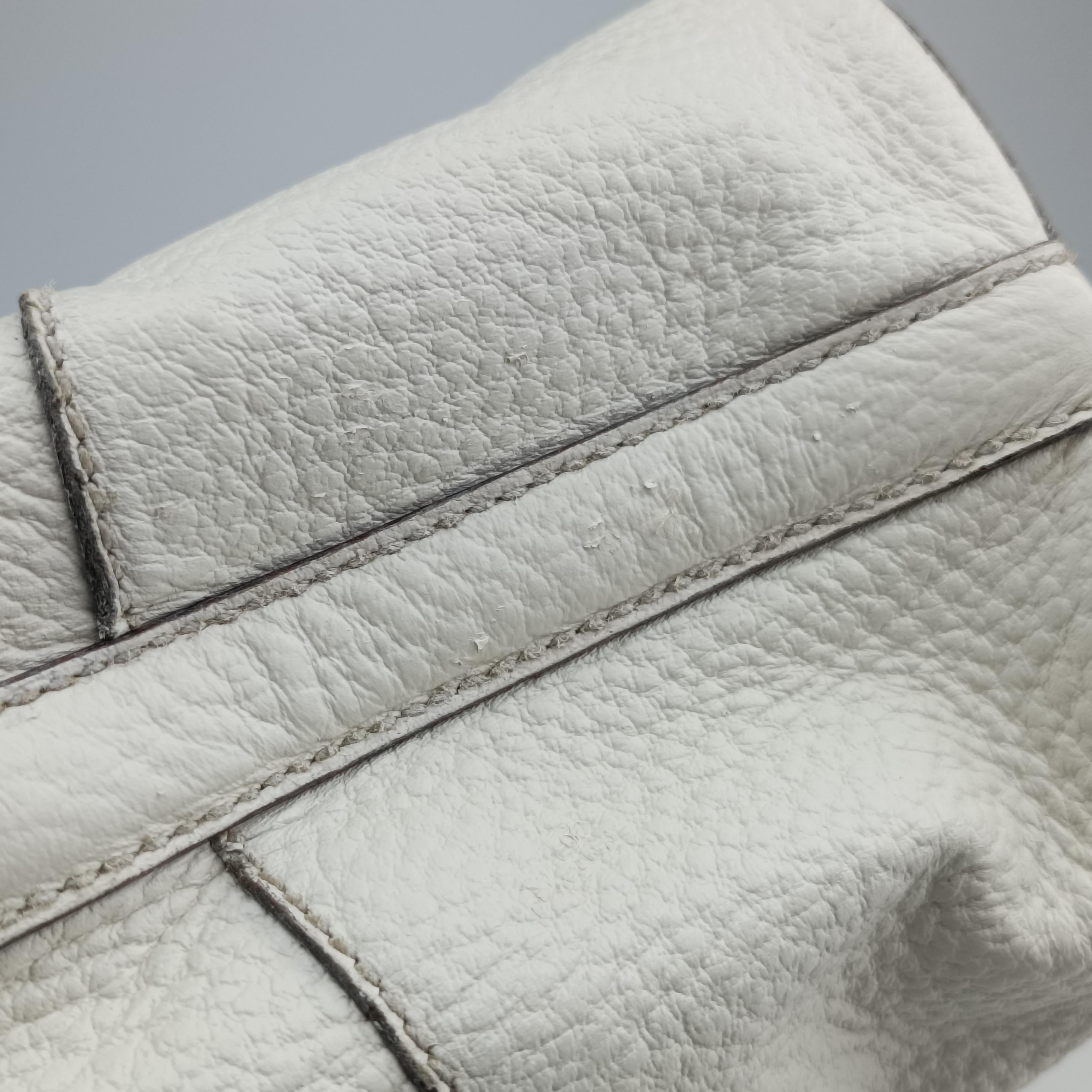 Pre-owned Gucci Horsebit Medium Hasler White Leather 137385 handbag | stylenewstar