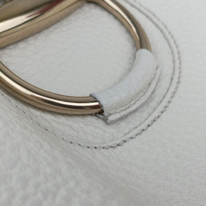 Pre-owned Gucci Horsebit Medium Hasler White Leather 137385 handbag | stylenewstar