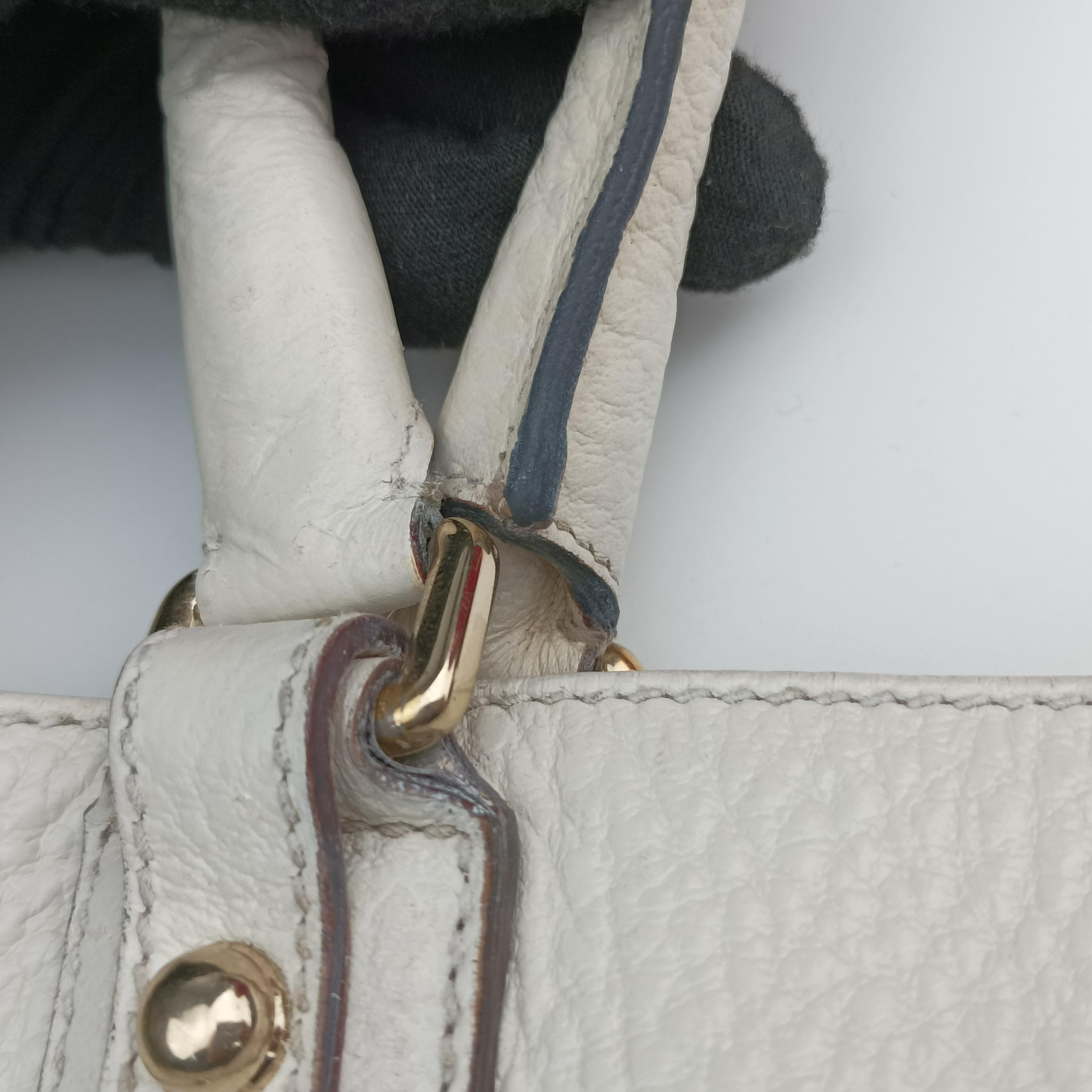 Pre-owned Gucci Horsebit Medium Hasler White Leather 137385 handbag | stylenewstar