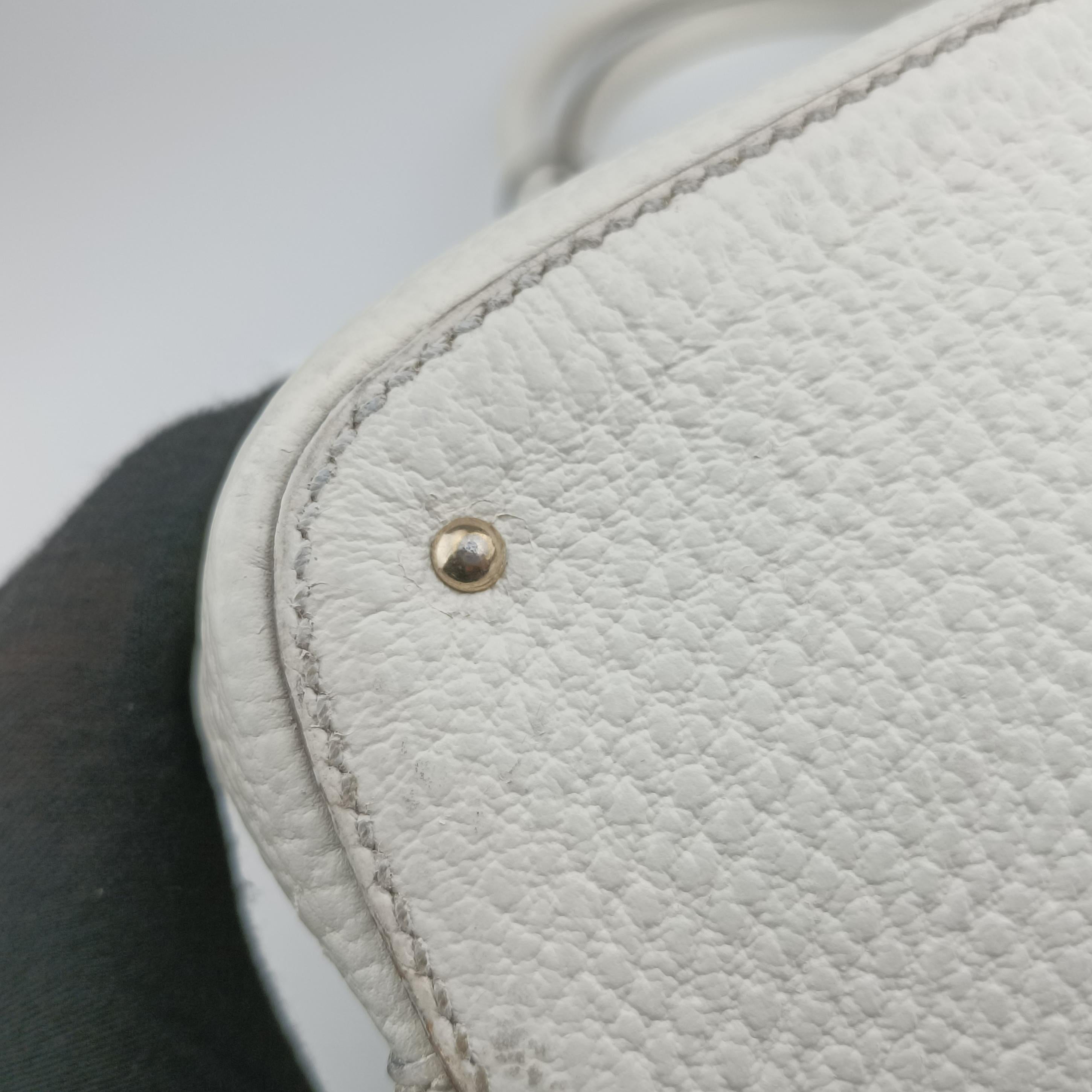 Pre-owned Gucci Horsebit Medium Hasler White Leather 137385 handbag | stylenewstar