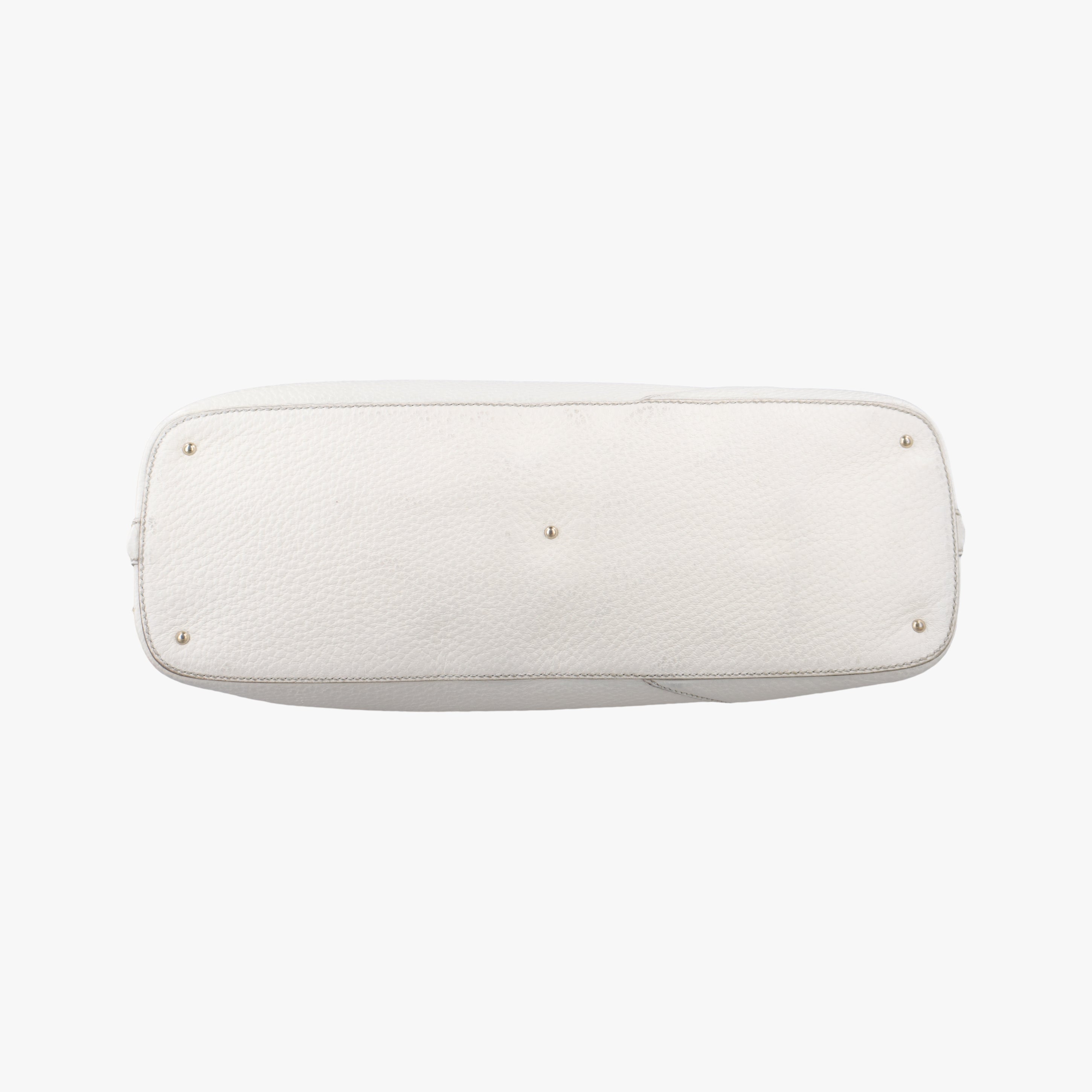 Pre-owned Gucci Horsebit Medium Hasler White Leather 137385 handbag | stylenewstar