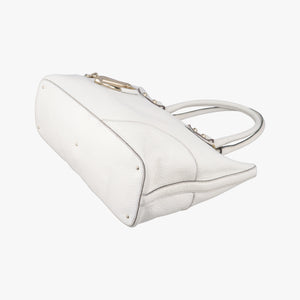 Pre-owned Gucci Horsebit Medium Hasler White Leather 137385 handbag | stylenewstar