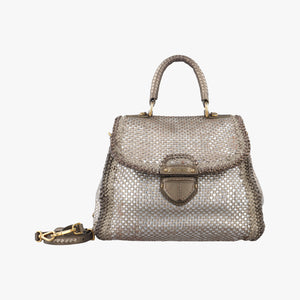 Secondhand Prada Madras Golden leather  shoulderbag | stylenewstar