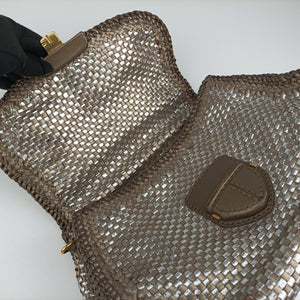 Secondhand Prada Madras Golden leather  shoulderbag | stylenewstar