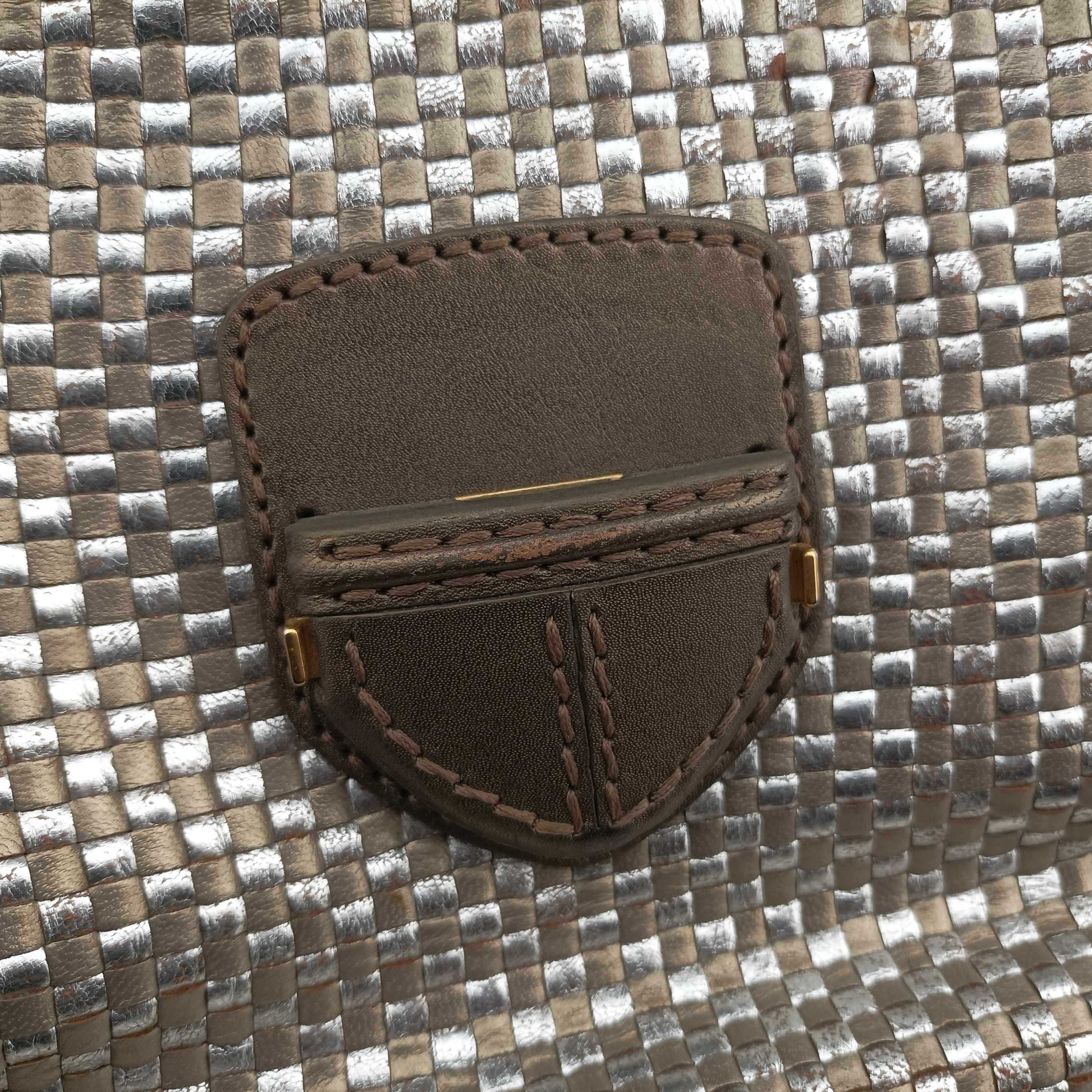 Secondhand Prada Madras Golden leather  shoulderbag | stylenewstar