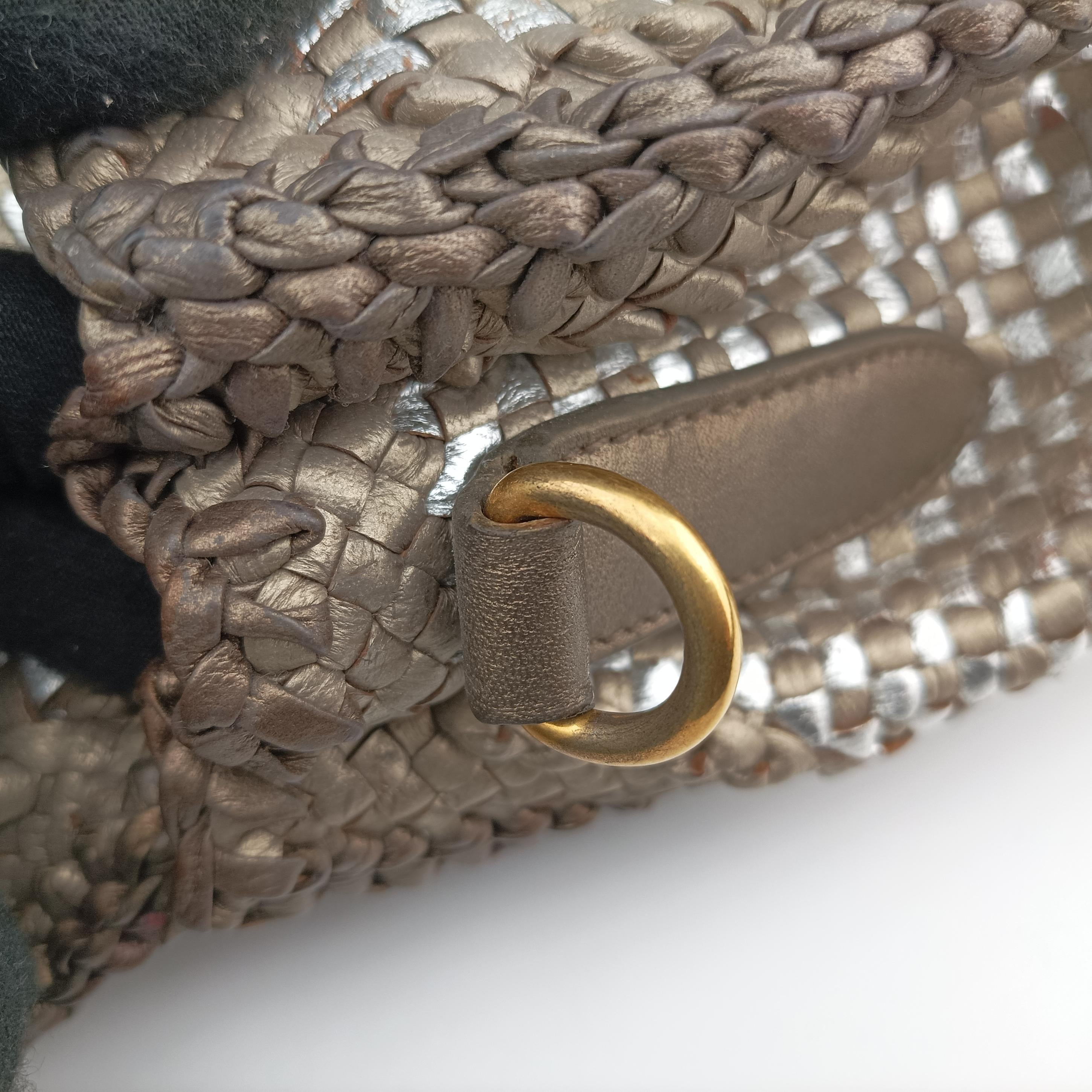 Secondhand Prada Madras Golden leather  shoulderbag | stylenewstar