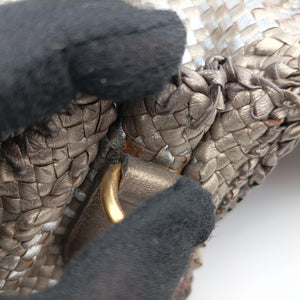 Secondhand Prada Madras Golden leather  shoulderbag | stylenewstar