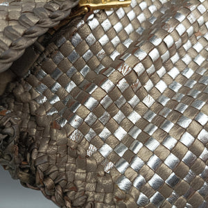 Secondhand Prada Madras Golden leather  shoulderbag | stylenewstar