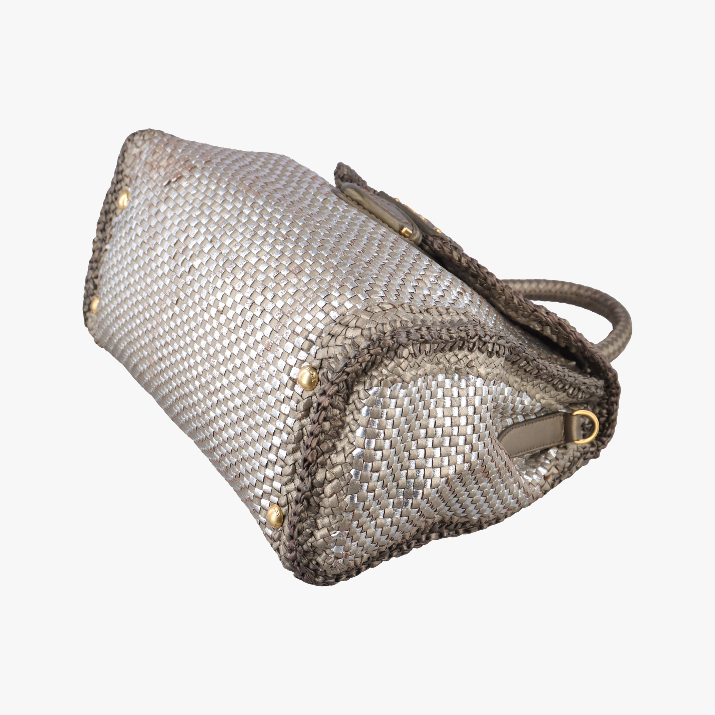 Secondhand Prada Madras Golden leather  shoulderbag | stylenewstar