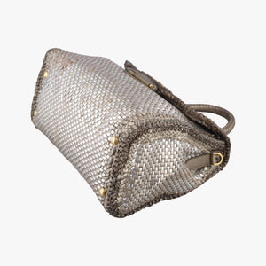 Secondhand Prada Madras Golden leather  shoulderbag | stylenewstar