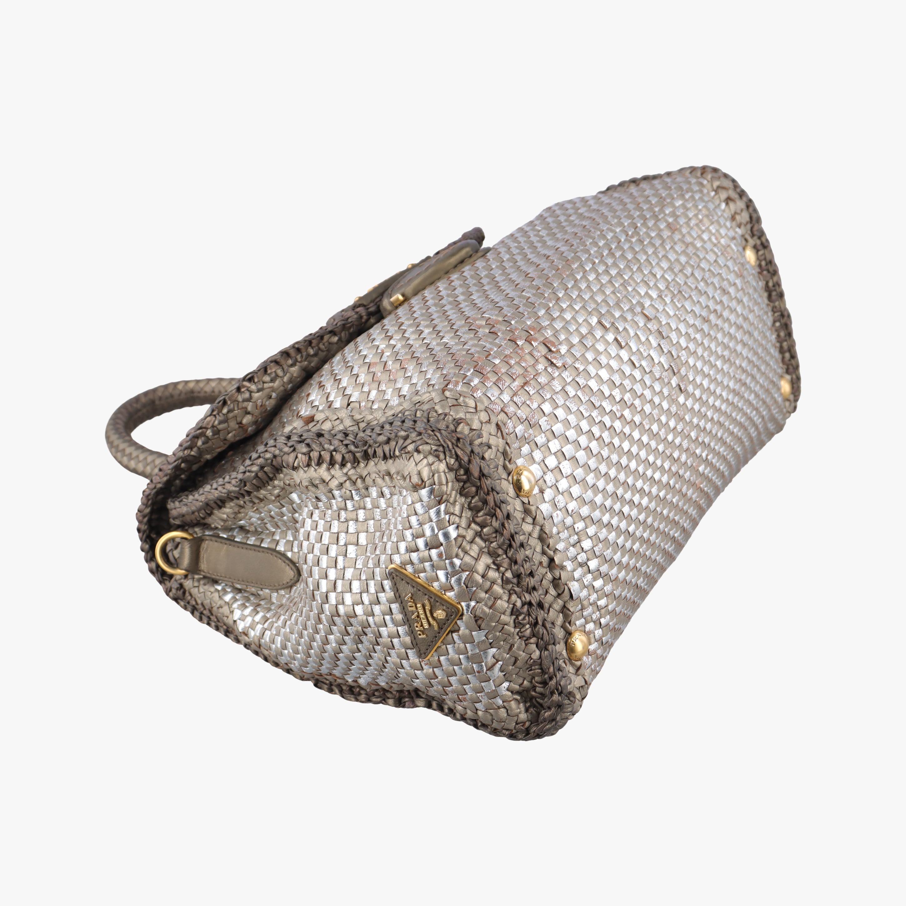 Secondhand Prada Madras Golden leather  shoulderbag | stylenewstar