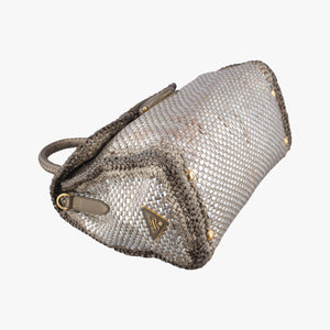 Secondhand Prada Madras Golden leather  shoulderbag | stylenewstar