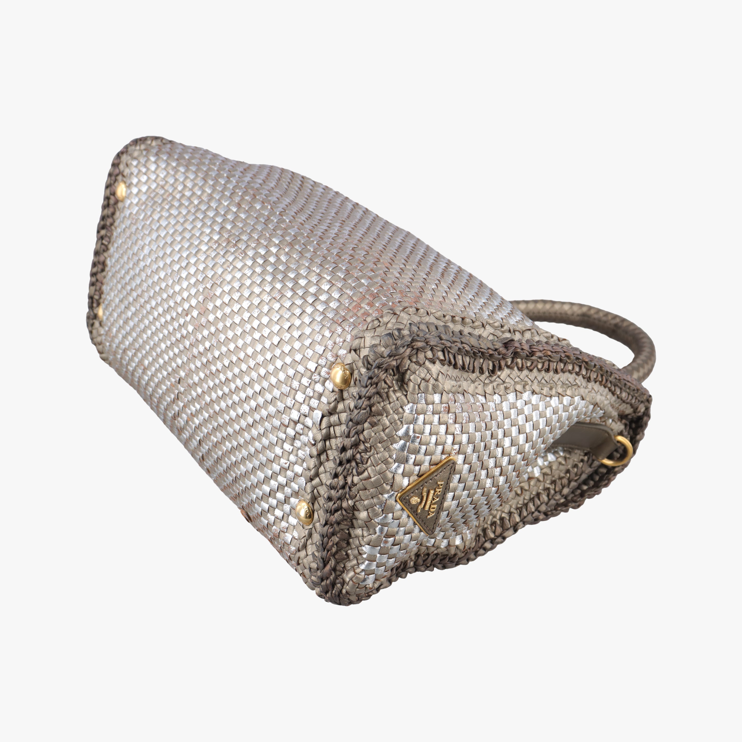 Secondhand Prada Madras Golden leather  shoulderbag | stylenewstar