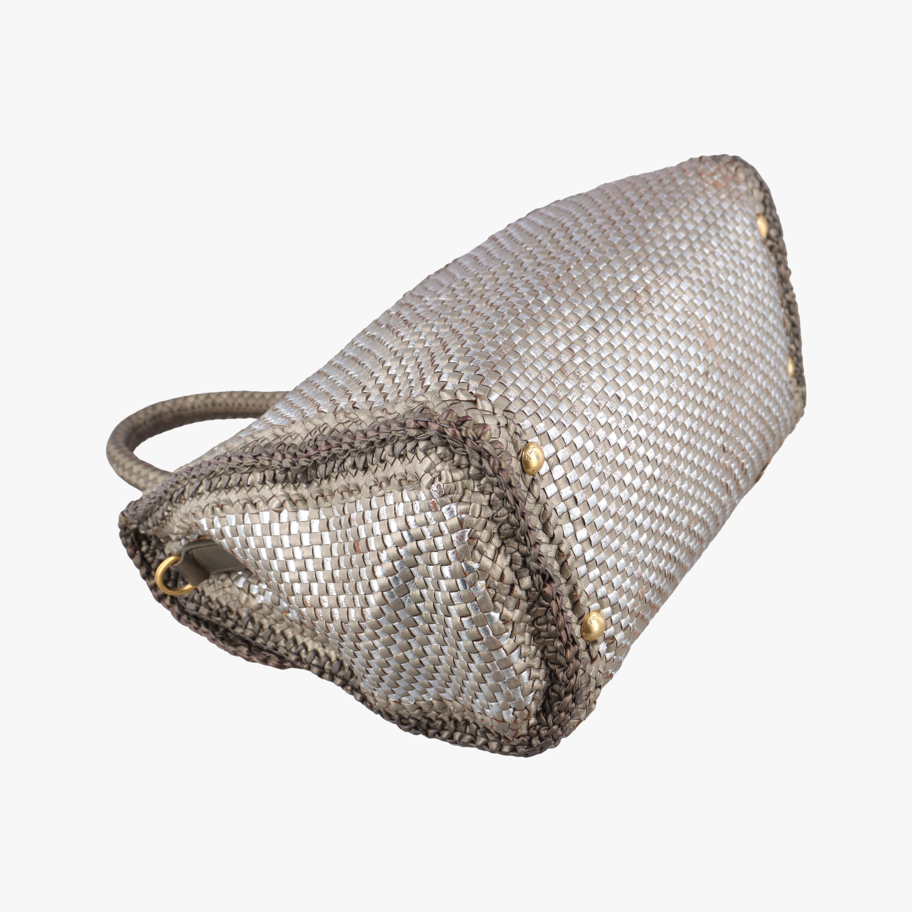 Secondhand Prada Madras Golden leather  shoulderbag | stylenewstar