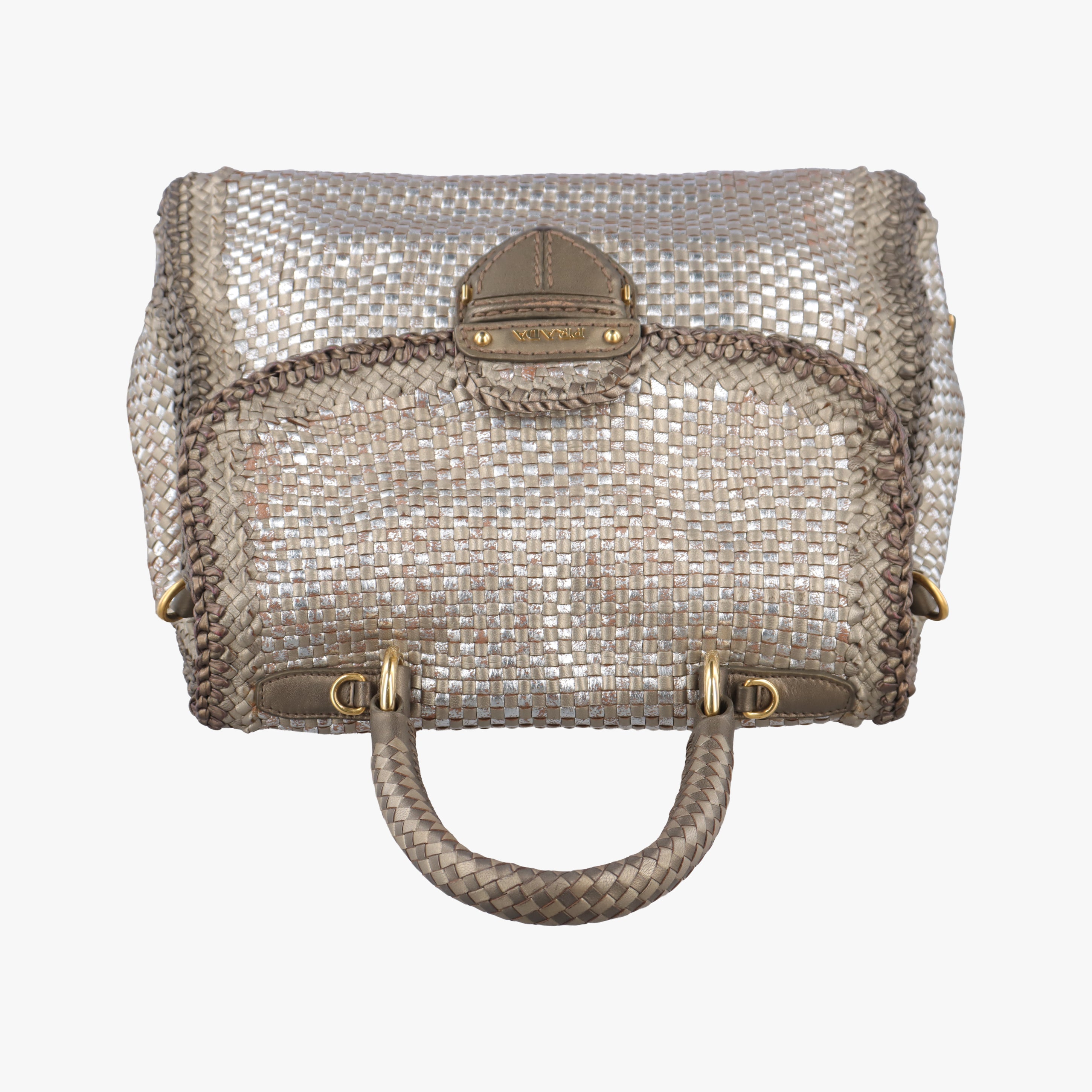 Secondhand Prada Madras Golden leather  shoulderbag | stylenewstar