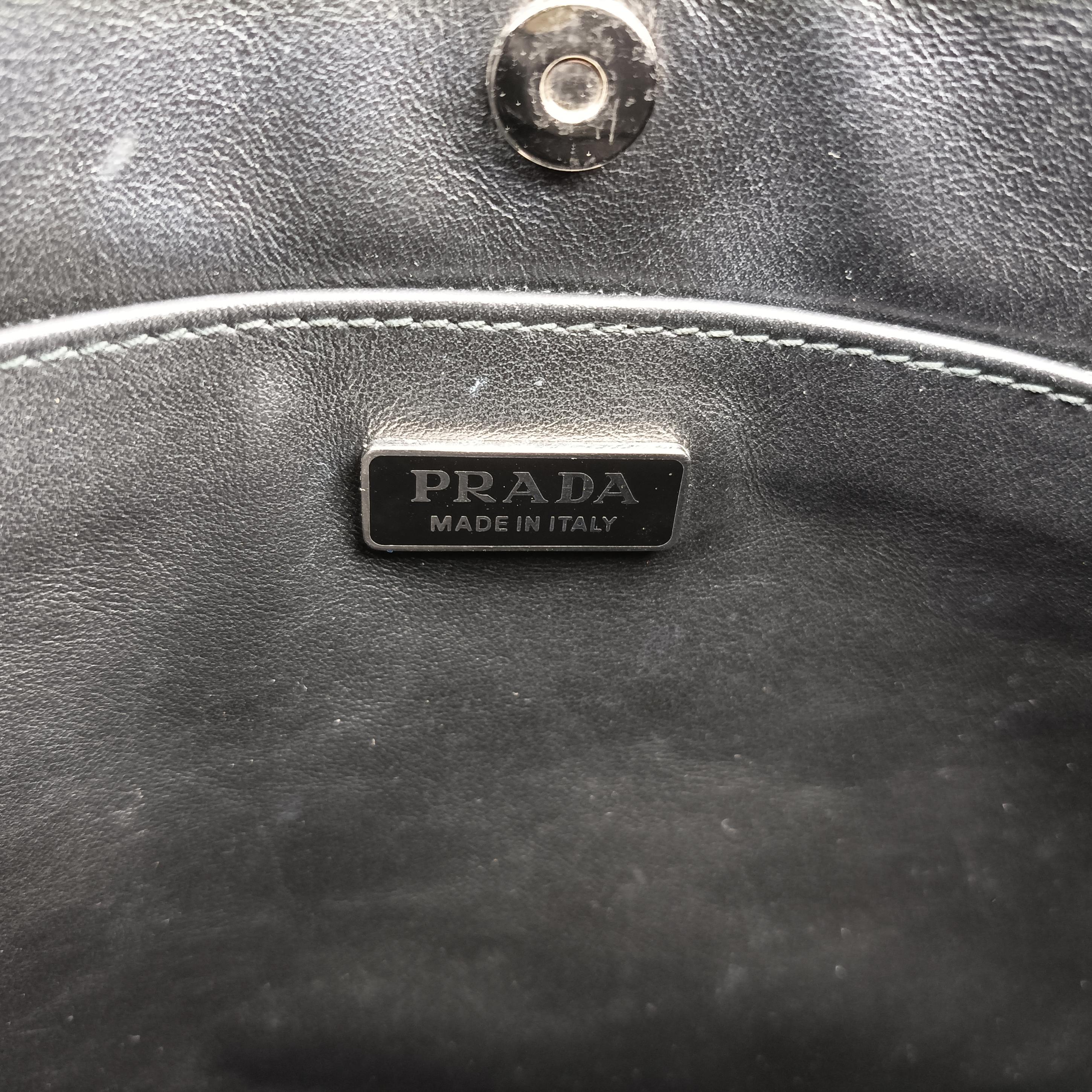 Pre-owned Prada Cleo Black brushed leather 1BC499 shoulderbag | stylenewstar