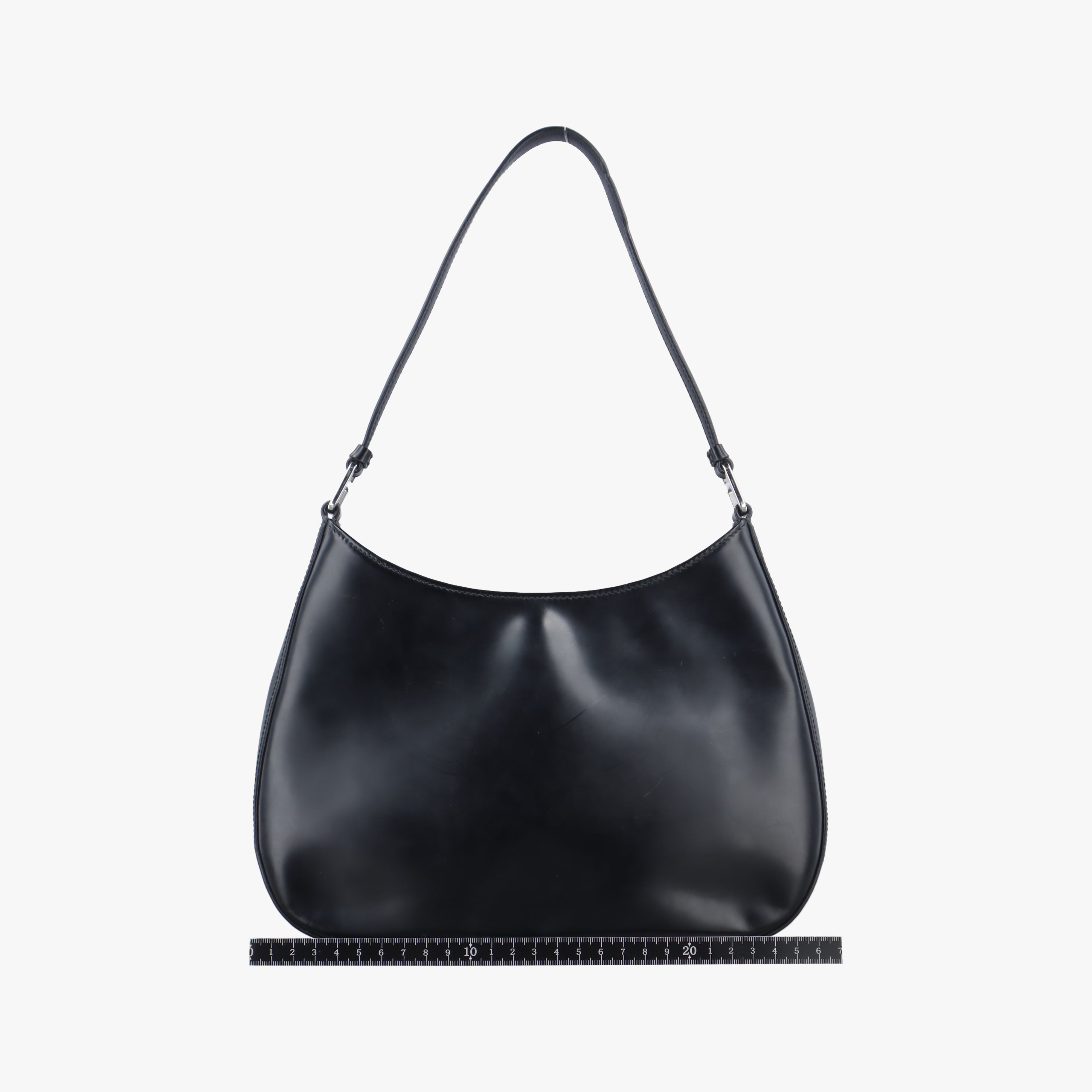 Pre-owned Prada Cleo Black brushed leather 1BC499 shoulderbag | stylenewstar