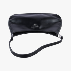Pre-owned Prada Cleo Black brushed leather 1BC499 shoulderbag | stylenewstar
