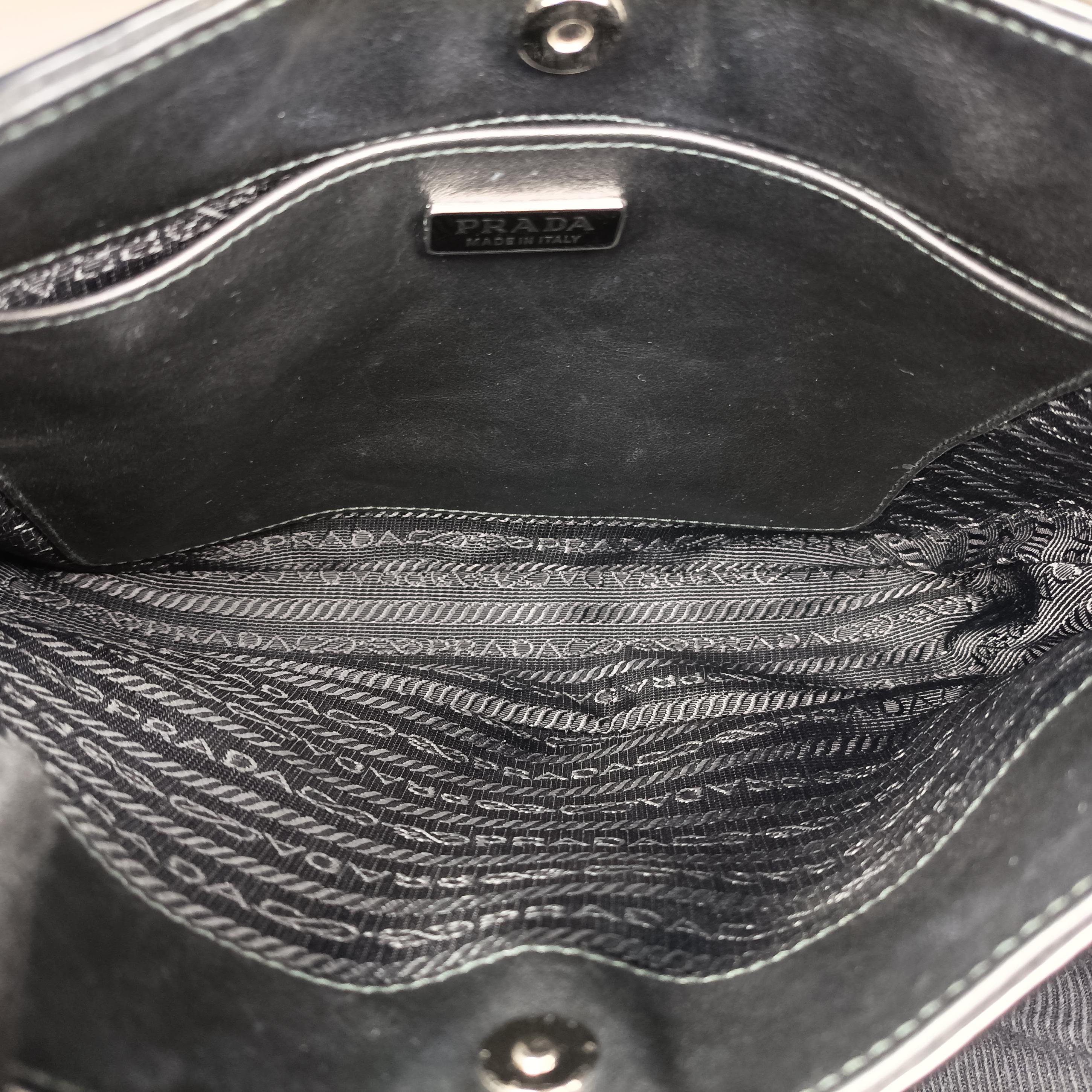 Pre-owned Prada Cleo Black brushed leather 1BC499 shoulderbag | stylenewstar