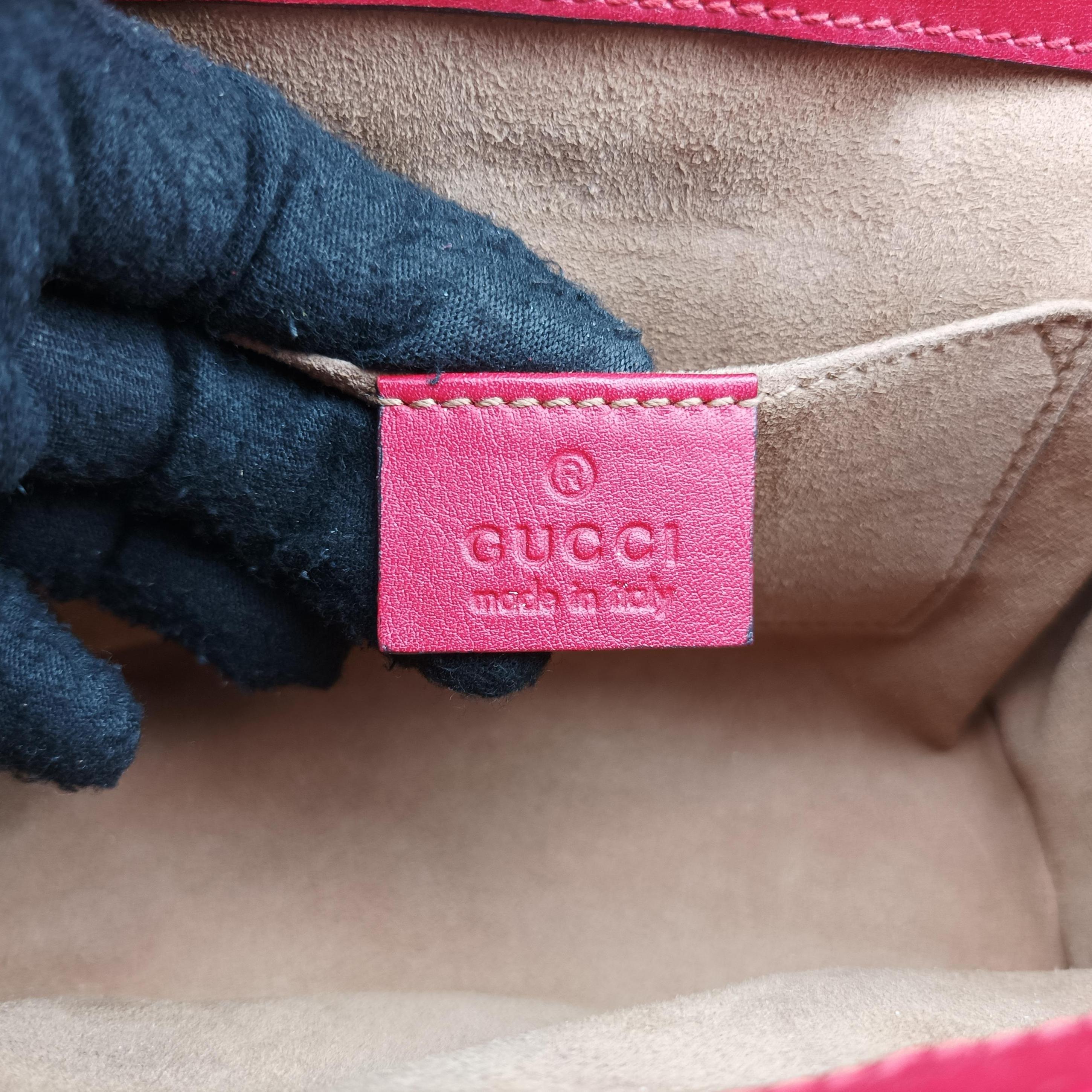 Pre-owned Gucci Padlock beige×red×pink PVC coated canvas 409487 shoulderbag | stylenewstar