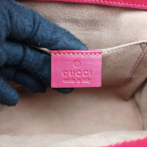Pre-owned Gucci Padlock beige×red×pink PVC coated canvas 409487 shoulderbag | stylenewstar