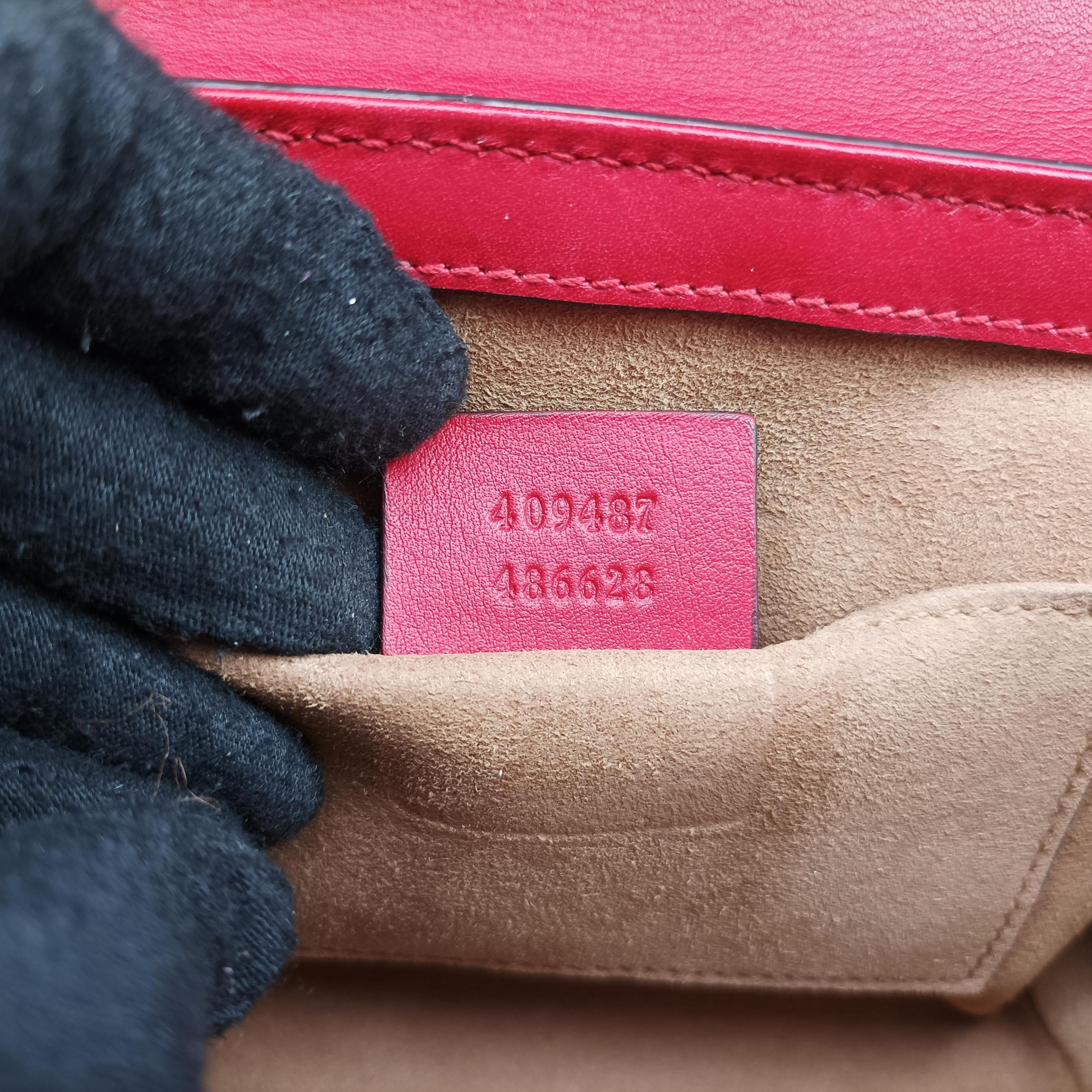 Pre-owned Gucci Padlock beige×red×pink PVC coated canvas 409487 shoulderbag | stylenewstar
