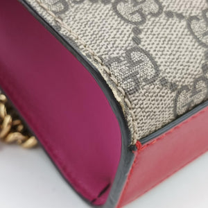 Pre-owned Gucci Padlock beige×red×pink PVC coated canvas 409487 shoulderbag | stylenewstar