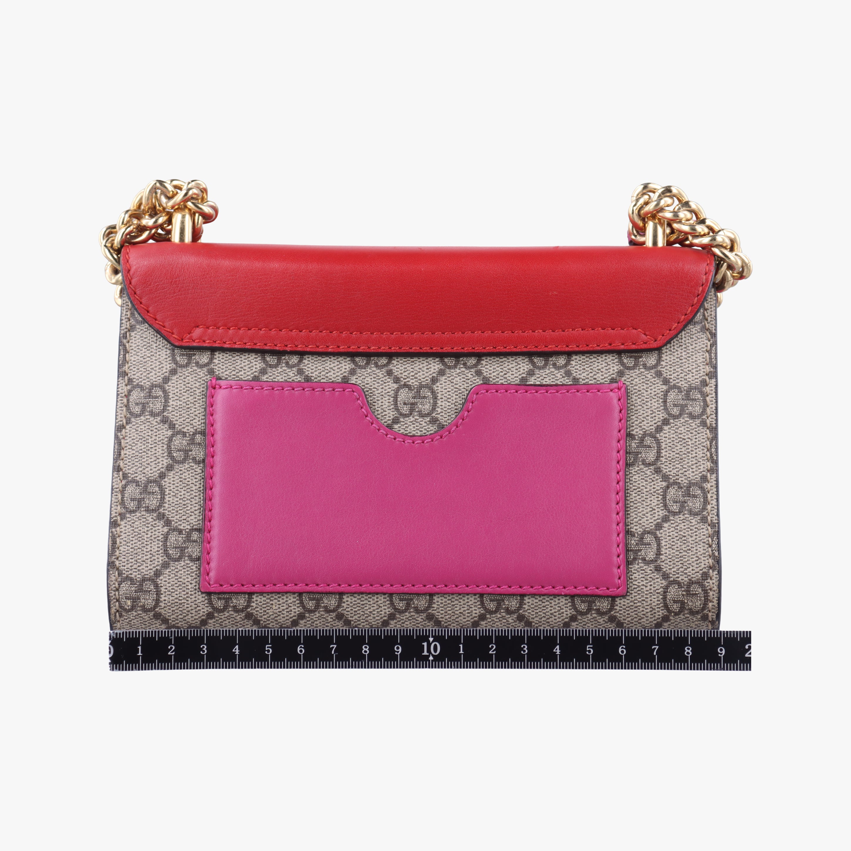 Pre-owned Gucci Padlock beige×red×pink PVC coated canvas 409487 shoulderbag | stylenewstar