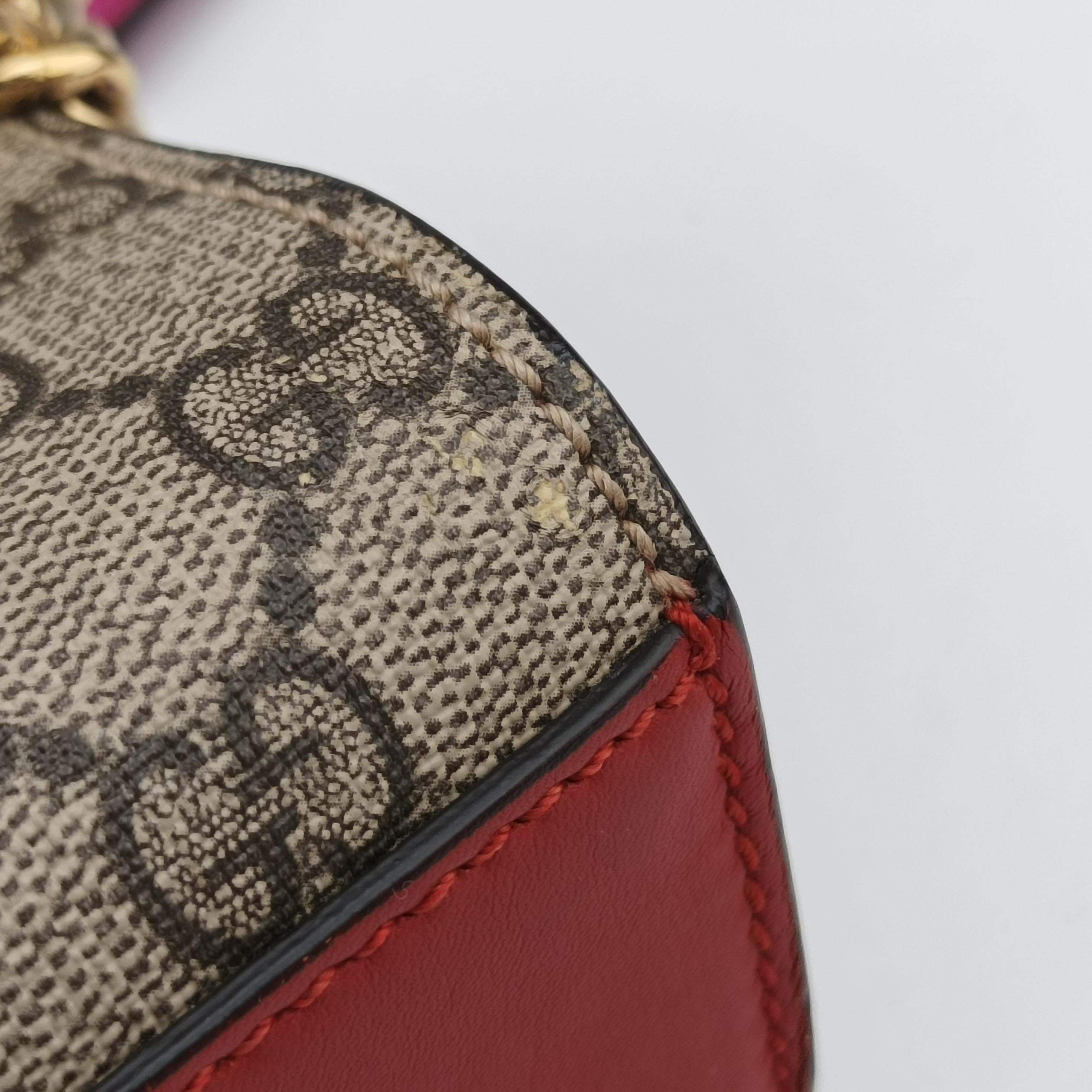 Pre-owned Gucci Padlock beige×red×pink PVC coated canvas 409487 shoulderbag | stylenewstar